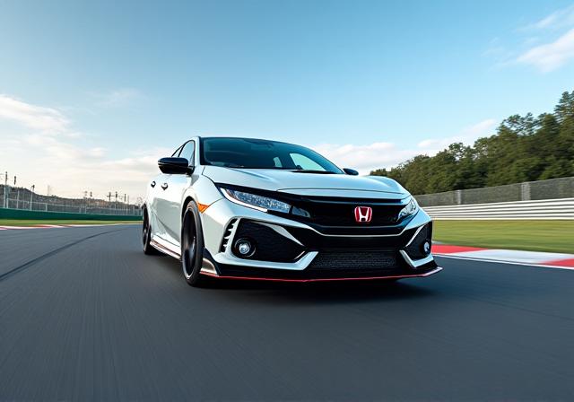 Honda Civic Type R on racing circuit